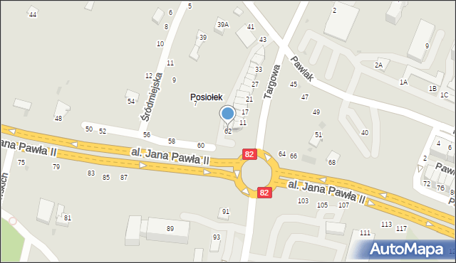 Łęczna, Aleja Jana Pawła II, 62, mapa Łęczna