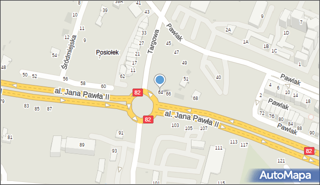 Łęczna, Aleja Jana Pawła II, 64, mapa Łęczna