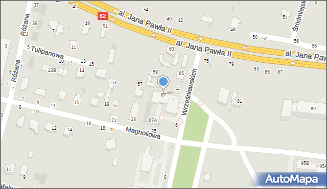 Łęczna, Aleja Jana Pawła II, 67, mapa Łęczna