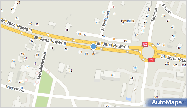 Łęczna, Aleja Jana Pawła II, 87, mapa Łęczna