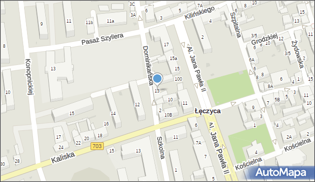 Łęczyca, Aleja Jana Pawła II, 13, mapa Łęczyca