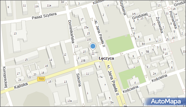 Łęczyca, Aleje Jana Pawła II, 11, mapa Łęczyca