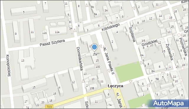 Łęczyca, Aleje Jana Pawła II, 15a, mapa Łęczyca