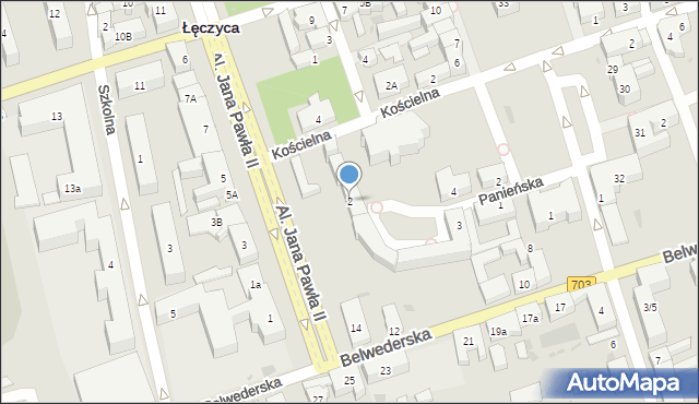 Łęczyca, Aleje Jana Pawła II, 2, mapa Łęczyca