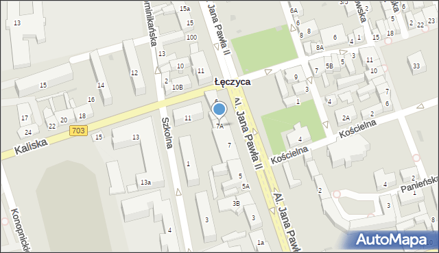 Łęczyca, Aleje Jana Pawła II, 7A, mapa Łęczyca