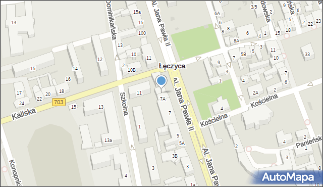 Łęczyca, Aleje Jana Pawła II, 7B, mapa Łęczyca