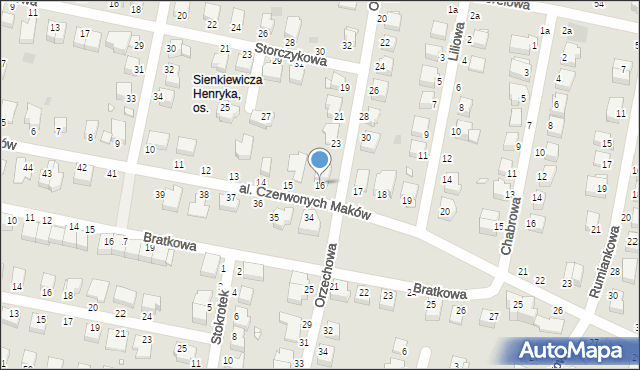 Legnica, Aleja Czerwonych Maków, 16, mapa Legnicy