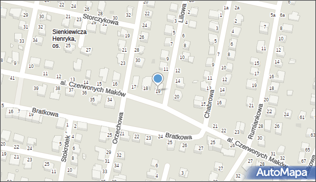 Legnica, Aleja Czerwonych Maków, 19, mapa Legnicy