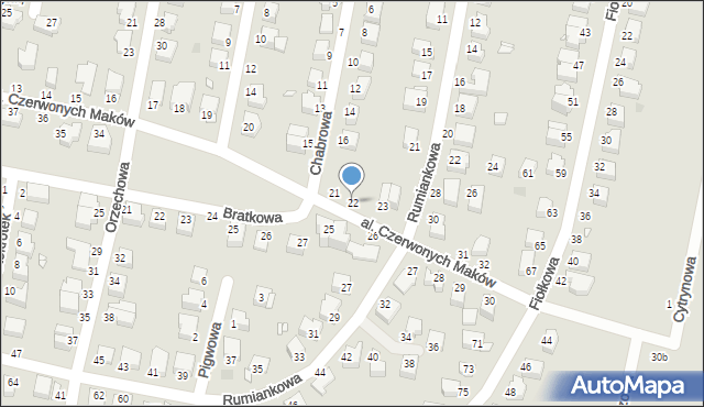Legnica, Aleja Czerwonych Maków, 22, mapa Legnicy