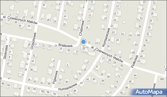 Legnica, Aleja Czerwonych Maków, 25A, mapa Legnicy