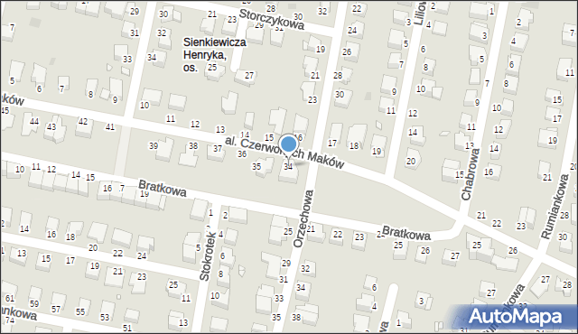 Legnica, Aleja Czerwonych Maków, 34, mapa Legnicy