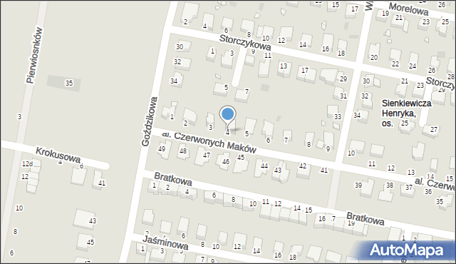 Legnica, Aleja Czerwonych Maków, 4, mapa Legnicy