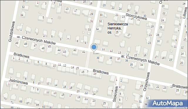 Legnica, Aleja Czerwonych Maków, 40, mapa Legnicy