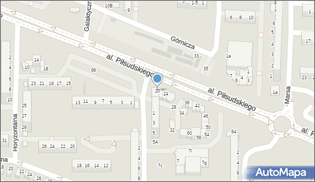 Legnica, Aleja Piłsudskiego Józefa, marsz., 20, mapa Legnicy