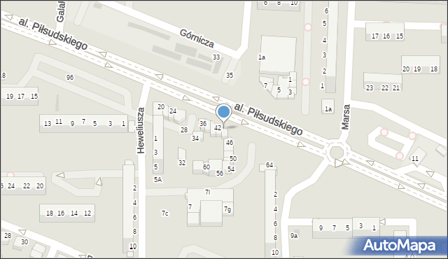 Legnica, Aleja Piłsudskiego Józefa, marsz., 44, mapa Legnicy
