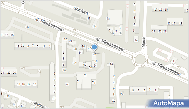Legnica, Aleja Piłsudskiego Józefa, marsz., 46, mapa Legnicy