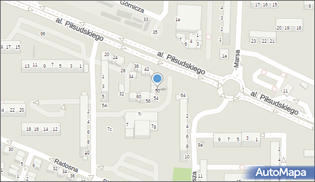 Legnica, Aleja Piłsudskiego Józefa, marsz., 50, mapa Legnicy
