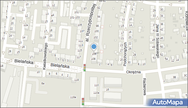 Legnica, Aleja Rzeczypospolitej, 106, mapa Legnicy