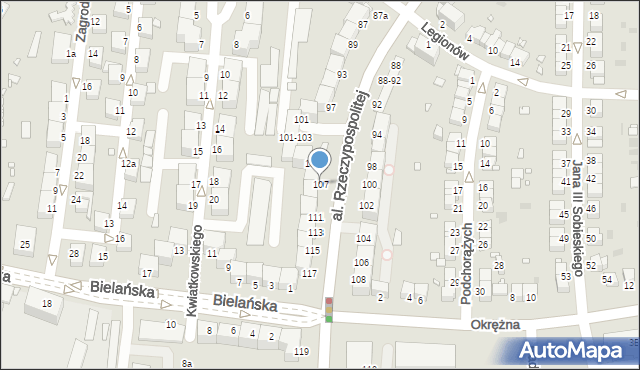 Legnica, Aleja Rzeczypospolitej, 107, mapa Legnicy