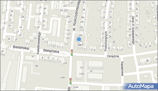 Legnica, Aleja Rzeczypospolitej, 108, mapa Legnicy