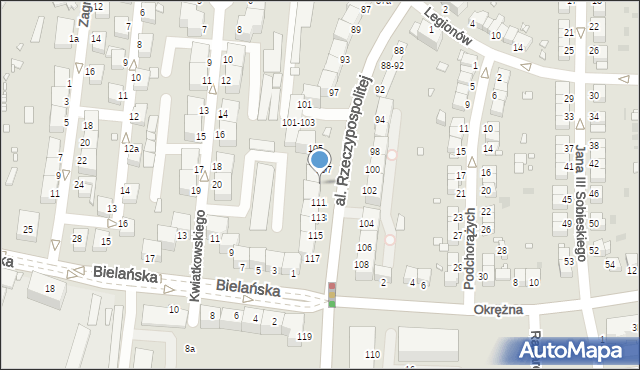 Legnica, Aleja Rzeczypospolitej, 109, mapa Legnicy