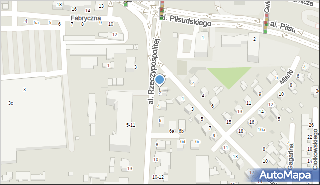 Legnica, Aleja Rzeczypospolitej, 2, mapa Legnicy