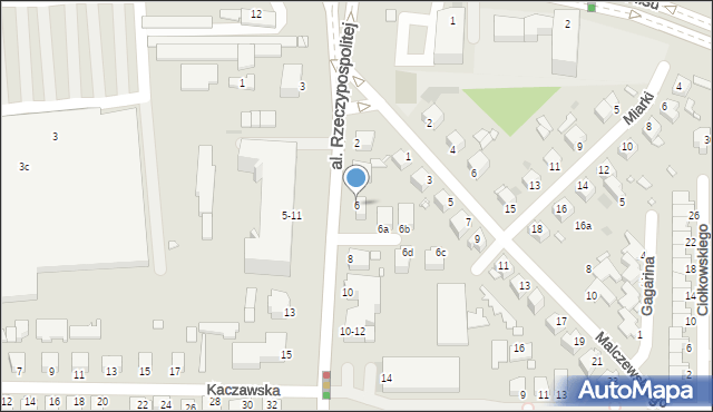 Legnica, Aleja Rzeczypospolitej, 6, mapa Legnicy