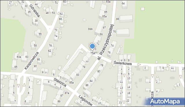 Legnica, Aleja Rzeczypospolitej, 73A, mapa Legnicy