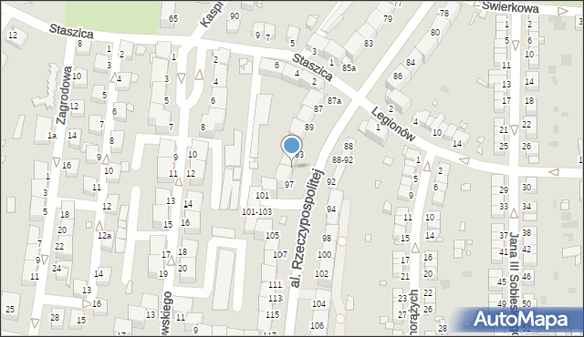 Legnica, Aleja Rzeczypospolitej, 95, mapa Legnicy