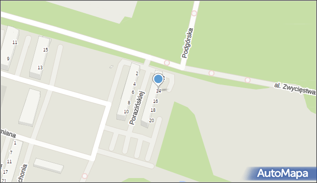 Legnica, Aleja Zwycięstwa, 14, mapa Legnicy