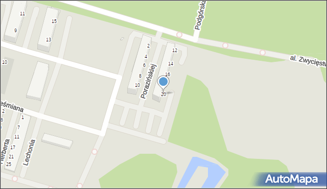 Legnica, Aleja Zwycięstwa, 20, mapa Legnicy