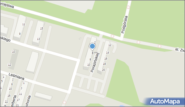 Legnica, Aleja Zwycięstwa, 6, mapa Legnicy