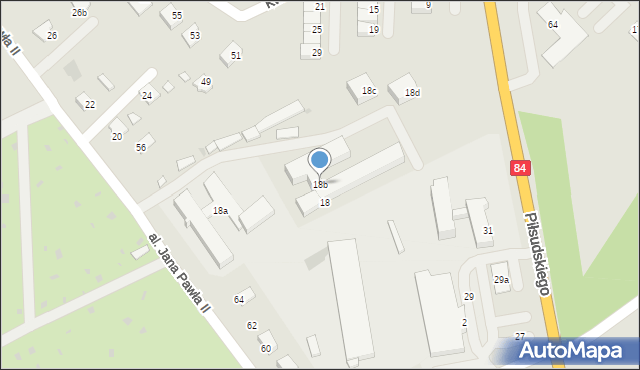 Lesko, Aleja Jana Pawła II, 18b, mapa Lesko