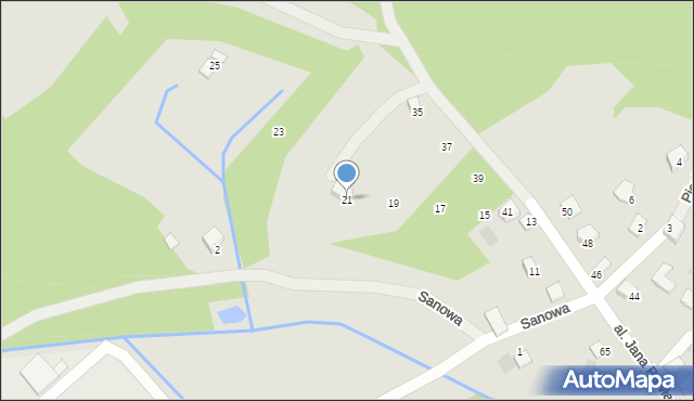 Lesko, Aleja Jana Pawła II, 21, mapa Lesko