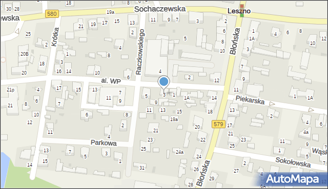 Leszno, Aleja Wojska Polskiego, 3, mapa Leszno