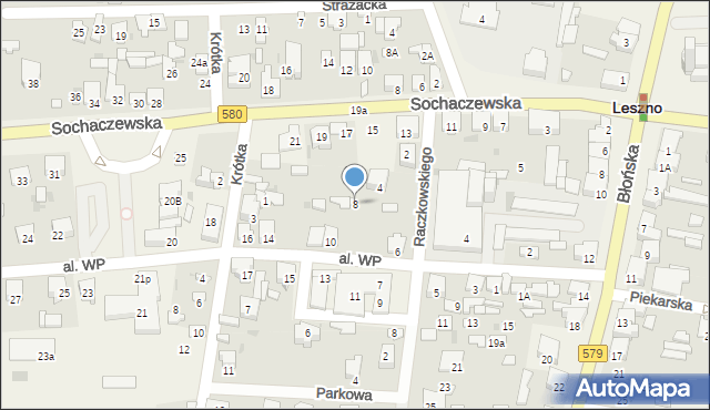 Leszno, Aleja Wojska Polskiego, 8, mapa Leszno