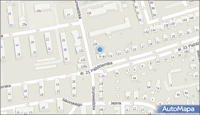 Leszno, Aleja 21 Października, 7, mapa Leszno