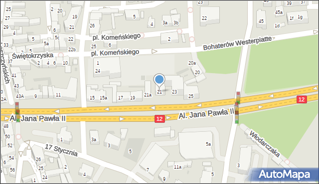 Leszno, Aleje Jana Pawła II, 21, mapa Leszno