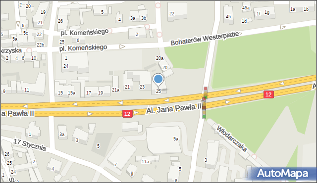 Leszno, Aleje Jana Pawła II, 25, mapa Leszno