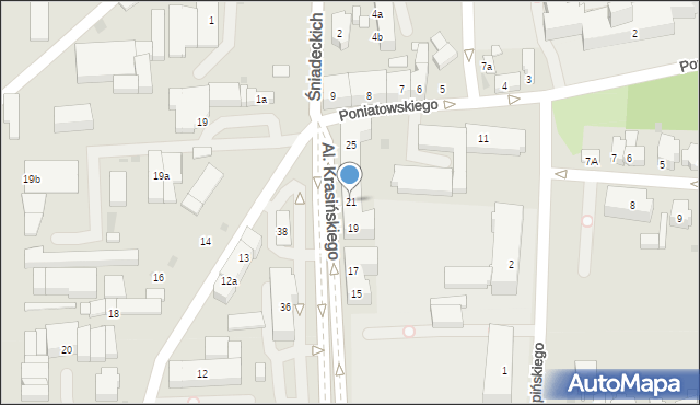 Leszno, Aleje Krasińskiego Zygmunta, 21, mapa Leszno