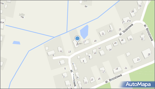 Ligota Piękna, Aleja Sosnowa, 15, mapa Ligota Piękna