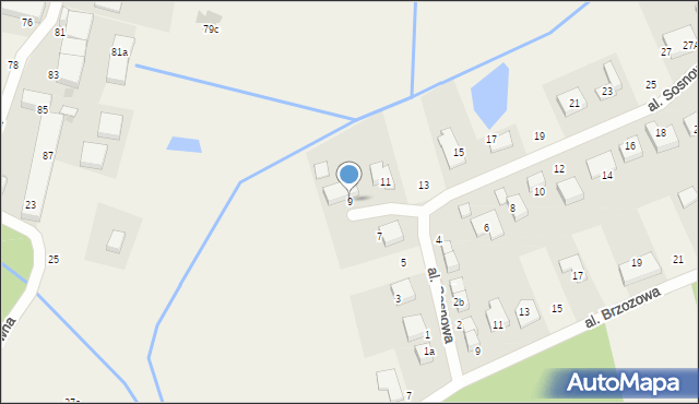 Ligota Piękna, Aleja Sosnowa, 9, mapa Ligota Piękna