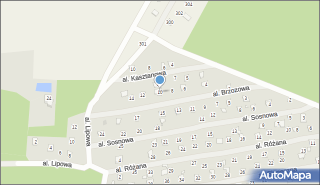 Linin, Aleja Brzozowa, 10, mapa Linin