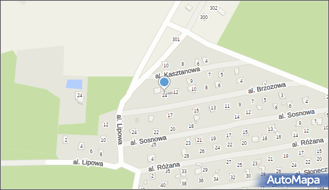 Linin, Aleja Brzozowa, 14, mapa Linin