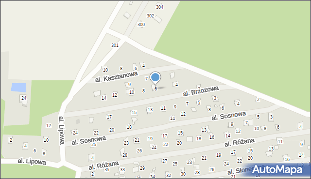 Linin, Aleja Brzozowa, 6, mapa Linin