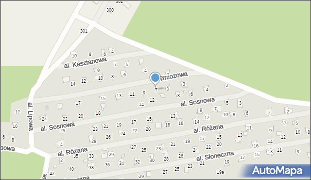 Linin, Aleja Brzozowa, 7, mapa Linin