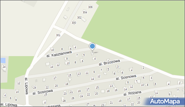 Linin, Aleja Kasztanowa, 3, mapa Linin