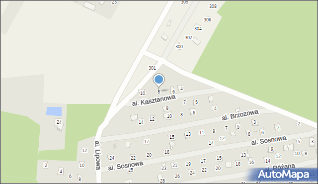 Linin, Aleja Kasztanowa, 8, mapa Linin