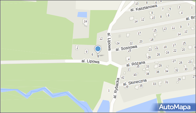 Linin, Aleja Lipowa, 8, mapa Linin