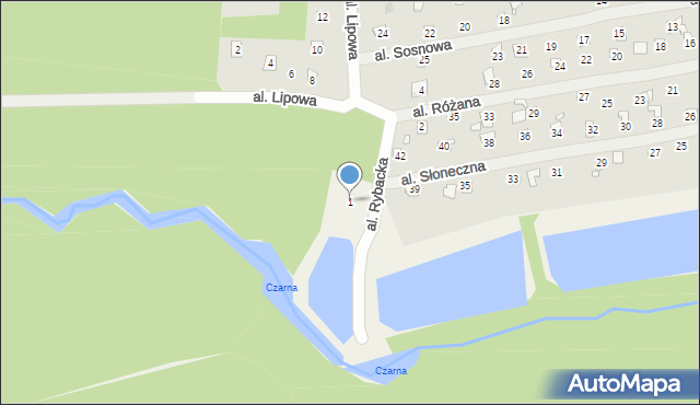 Linin, Aleja Rybacka, 1, mapa Linin